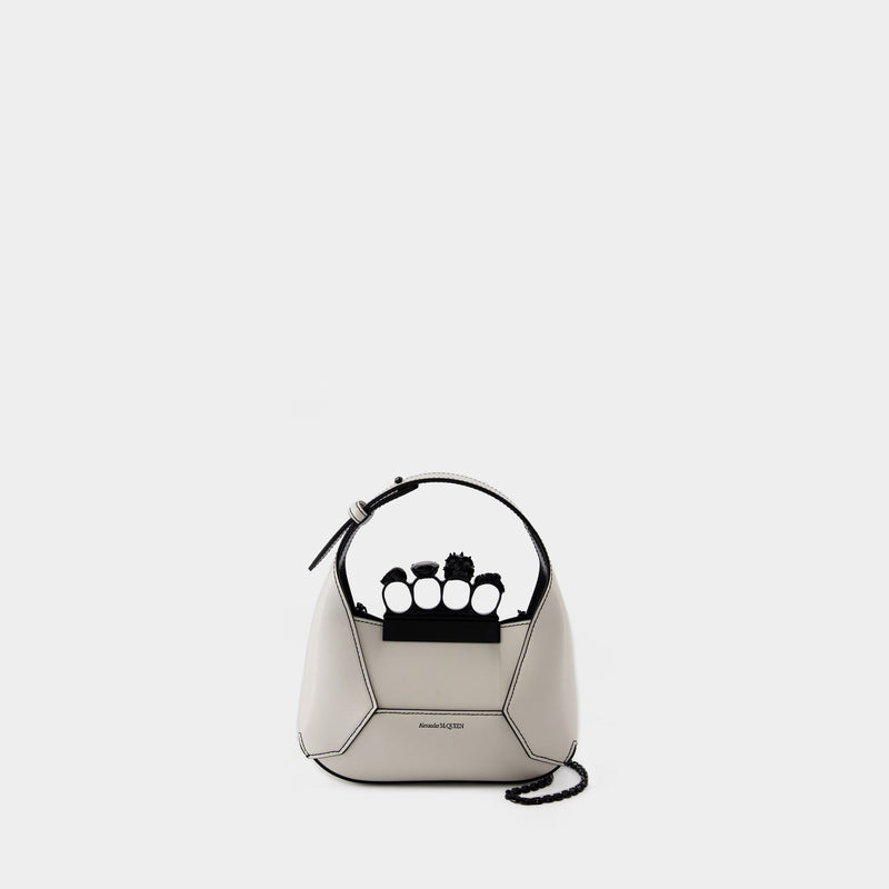 Jewelled Hobo Mini Purse - Alexander McQueen - Leather - Ivory