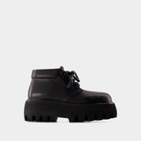 Rubber Scarf Ankle Boots - Alexander McQueen - Synthetic - Black