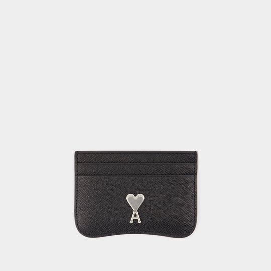 Paris Paris Card Holder - AMI Paris - Leather - Black