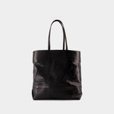 North South Shopper Bag - AMI Paris - Leather - Black