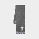 Adc Oversize Scarf - AMI Paris - Wool - Grey