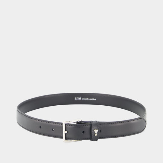 Paris Paris 25 Mm Belt - AMI Paris - Leather - Black