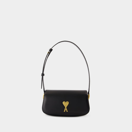 Shoulder Bag Paris Paris - AMI Paris - Leather - Black
