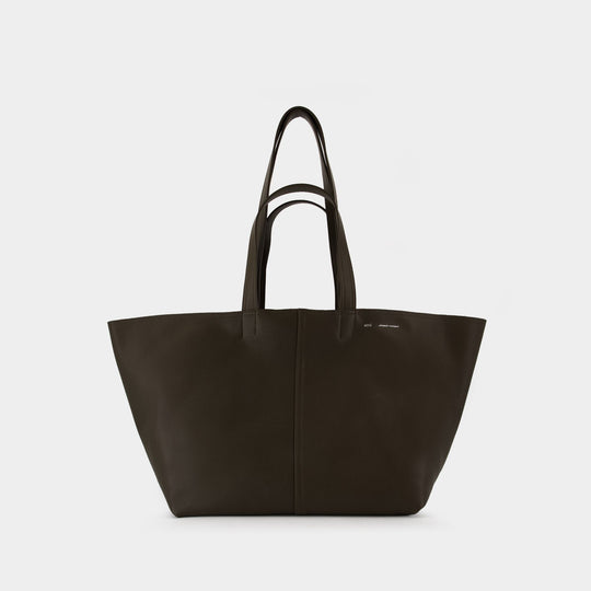 Midi Tote Bag - AMI Paris - Leather - Black