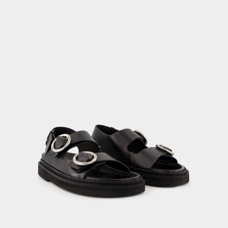 Fussbet Sandals - AMI Paris - Leather - Black