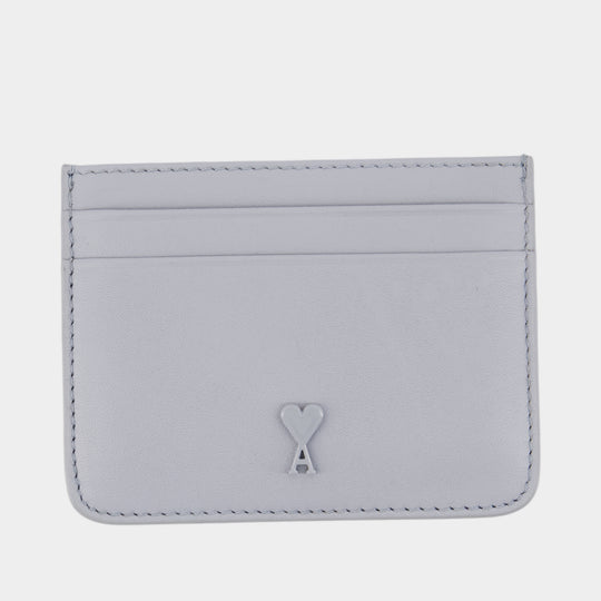 Card case - AMI Paris - Leather - Blue