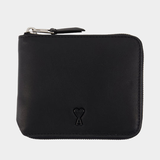 Wallet - AMI Paris - Leather - Black