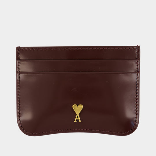 Paris Paris Cardholder - AMI Paris - Leather - Bordeaux