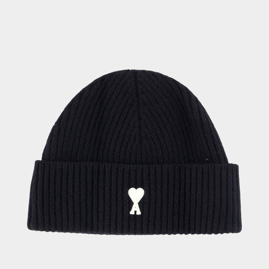 Quota Ami De Coeur Beanie - AMI Paris - Wool - Black