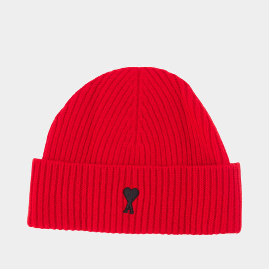 Quota Ami De Coeur Beanie - AMI Paris - Wool - Red