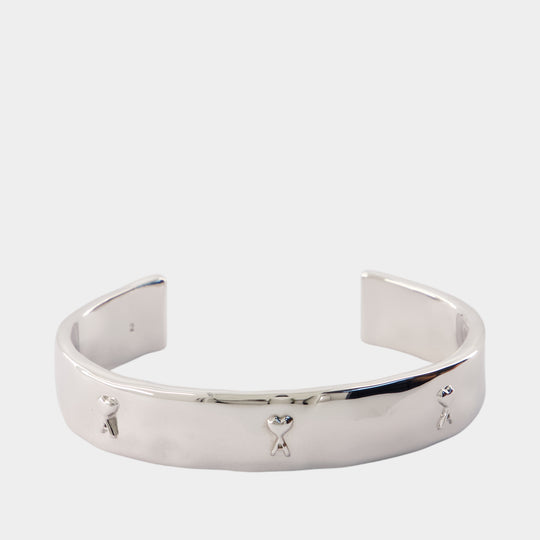 Hammered Ami De Coeur Bracelet - AMI Paris - Metal - Silver