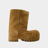 Alaska Fur Low Boots - Balenciaga - Leather - Brown