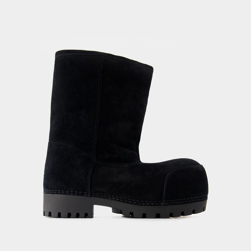 Alaska Fur Low Boots - Balenciaga - Leather - Black