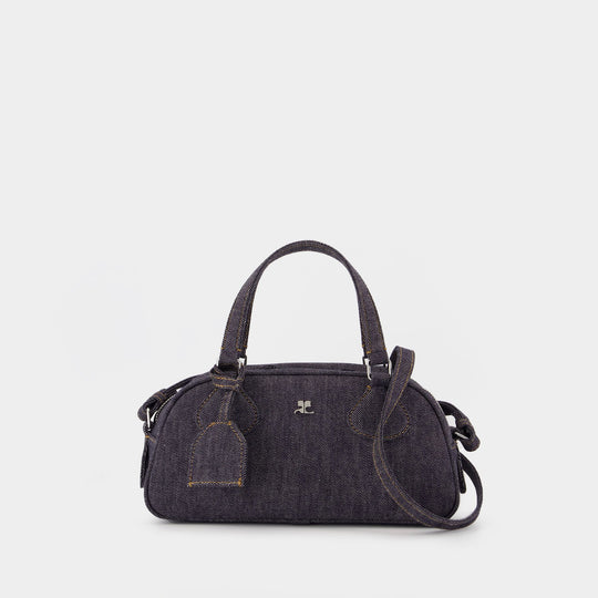 Friday Bowling Baguette Crossbody - Courreges - Leather - Grey