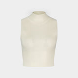 Mockneck T-Shirt - Courreges - Cotton - White