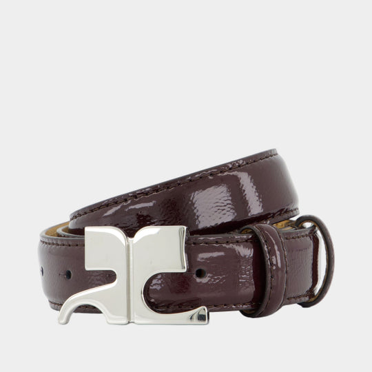 Ac Naplack Belt - Courreges - Leather - Burgundy