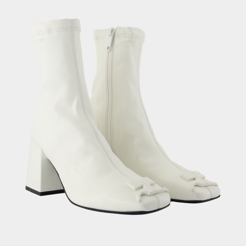 Reedition Ankle Boots - Courreges - Leather - White