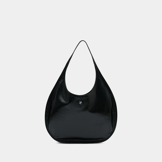 Flat Holy Shoulder Bag - Courreges - Leather - Black