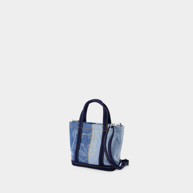 Fox Head Mini Shopper Bag - Maison Kitsune - Denim - Blue