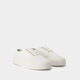 Lace Up Sneakers - Maison Kitsune - Cotton - White