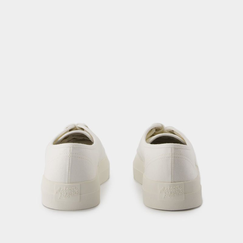 Lace Up Sneakers Maison Kitsune Cotton White1