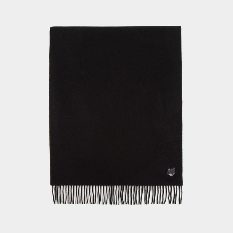 Bold Fox Head Scarf - Maison Kitsune - Wool - Black