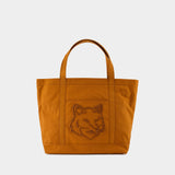 Fox Head Large Shopper Bag - Maison Kitsune - Cotton - Brown