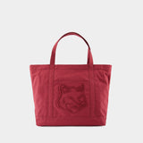 Fox Head Large Shopper Bag - Maison Kitsune - Leather - Red