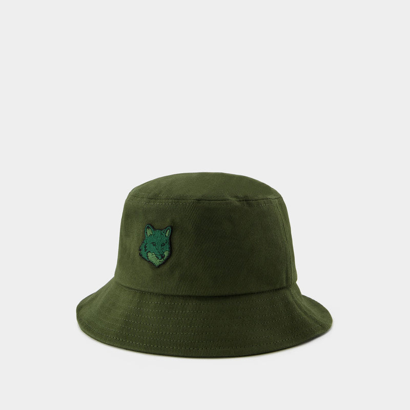 Bold Fox Head Bucket Hat - Maison Kitsune - Cotton - Green