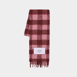 Check Brushed Scarf - Maison Kitsune - Wool - Pink