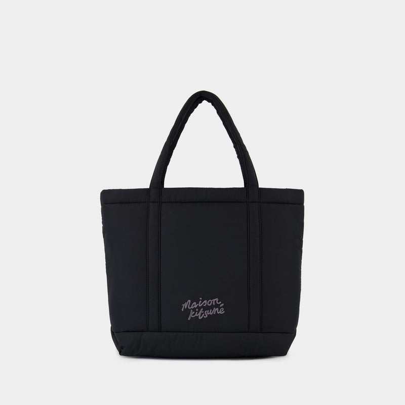 Fox Head Puffer Medium Shopper Bag - Maison Kitsune - Nylon - Black