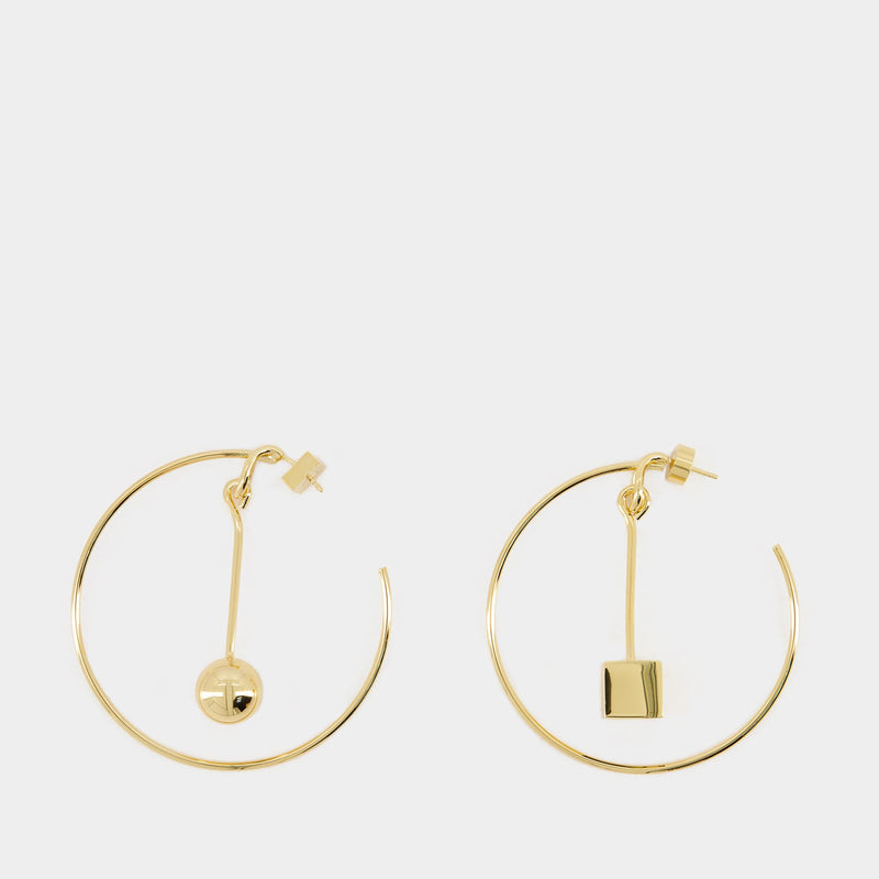 Les Creoles Nodo Earrings - Jacquemus - Brass - Gold