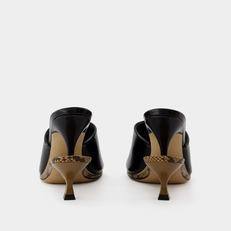 Les Doubles Mules Sandals - Jacquemus - Leather - Black