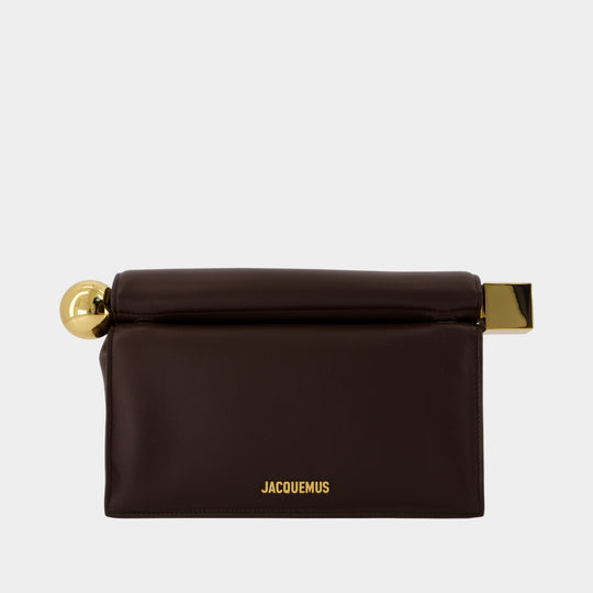 La Pochette Rond Carre - Jacquemus - Leather - Brown