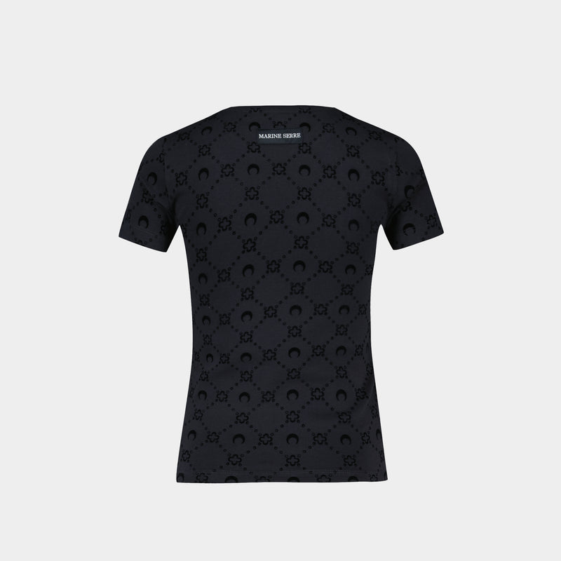 Moonogram Baby Fit T-Shirt - Marine Serre - Cotton - Black