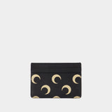 Moon Screenprint Card Holder - Marine Serre - Leather - Black