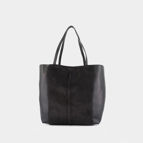 Roam Goat Hair Shopper Bag - TOTEME - Leather - Black