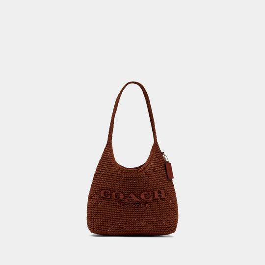 Weave Straw Brooklyn 28 Shoulder Bag - Coach - Leather - Brown