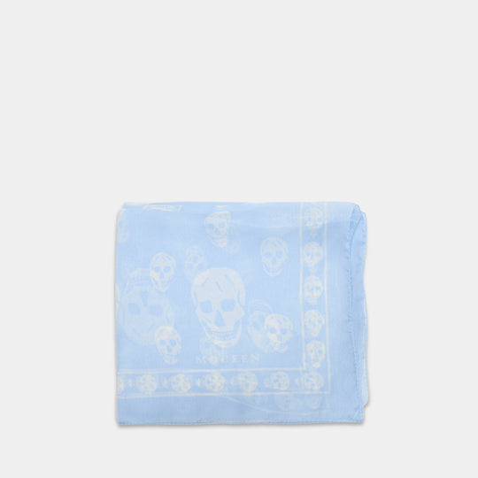 Ca Skull Scarf - Alexander McQueen - Silk - Blue