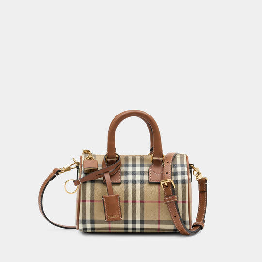 Ll Mini Bowling Purse - Burberry - Cotton - Brown