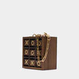 Tic Tac Toe Clutch Bag - Cult Gaia - Wood - Brown