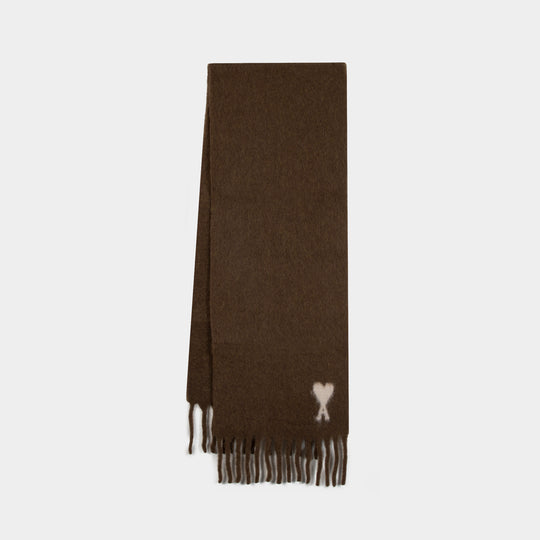 Cloud Scarf - AMI Paris - Wool - Brown