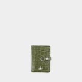 Vertical Flap Card Holder - Vivienne Westwood - Leather - Khaki