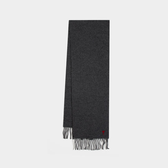 Red Adc Scarf - AMI Paris - Wool - Grey
