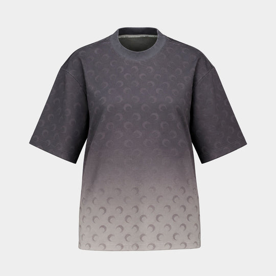 Faded Moon Relaxed T-Shirt - Marine Serre - Cotton - Grey