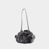 Dumbo.b Bucket Bag - OFF WHITE - Leather - Black