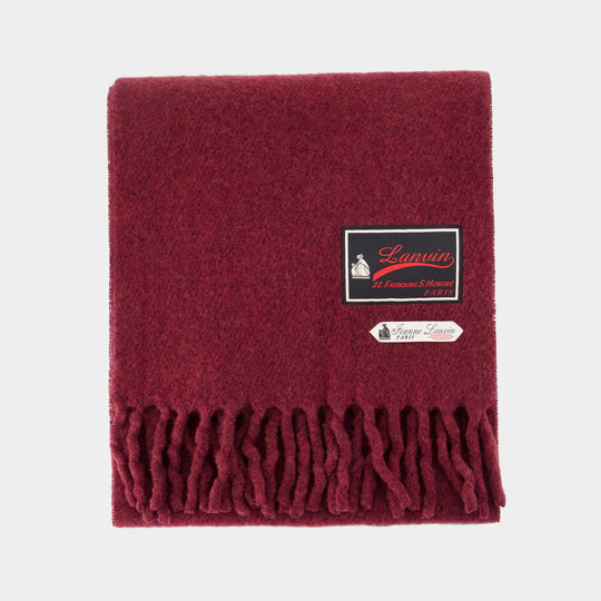 Fluffy Smash With Label Scarf - Lanvin - Wool - Burgundy