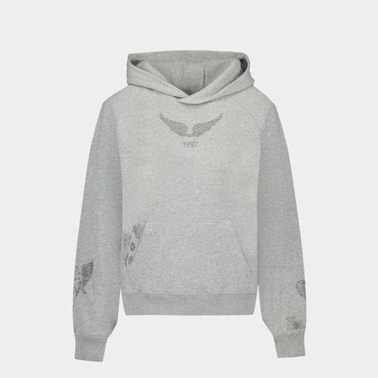 Georgy Mo Multicusto Strass Sweat Top - Zadig & Voltaire - Cotton - Grey