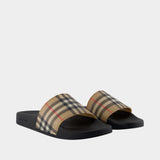 Mf Furley M Check Sandals - Burberry - Synthetic - Beige