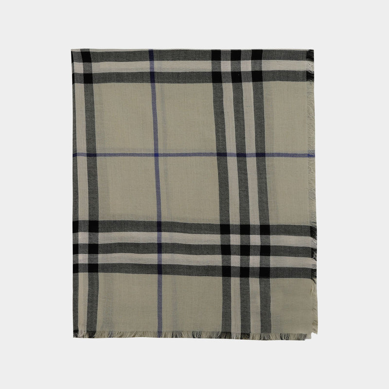 Check Scarf - Burberry - Wool - Neutral